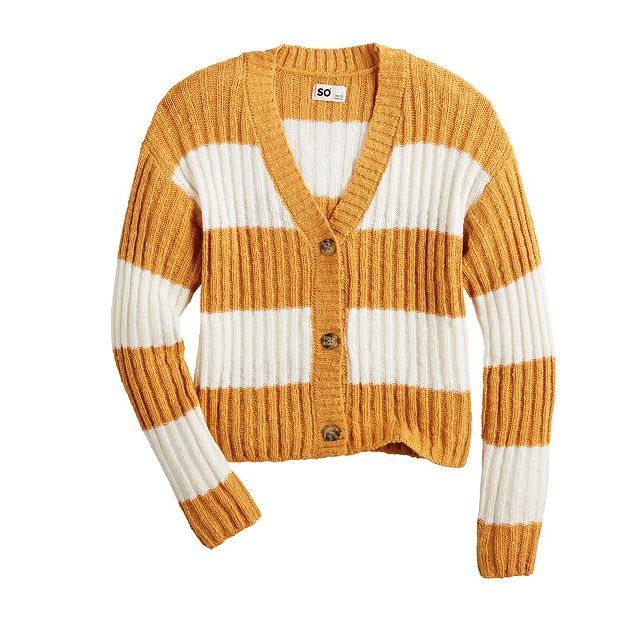 Girls 6 20 SO Slub Rib Boxy Cardigan in Regular Plus Size