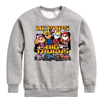 Boys 8-20 Paw Patrol Truck "Lil' Pups Big Trucks" Crew Fleece Sweatshirt