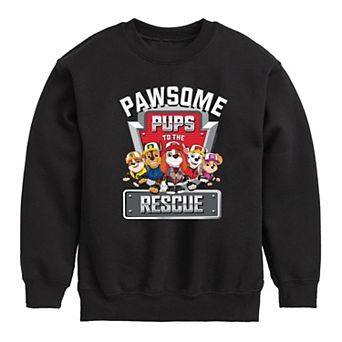 Boys 8-20 Paw Patrol "Pawsome Pups To The Rescue" Crew Fleece Sweatshirt