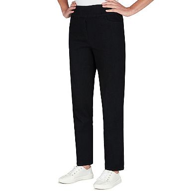 Petite Alfred Dunner Super Stretch Pull-On Straight-Leg Denim Pants