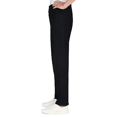 Petite Alfred Dunner Super Stretch Pull-On Straight-Leg Denim Pants