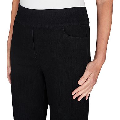 Petite Alfred Dunner Super Stretch Pull-On Straight-Leg Denim Pants