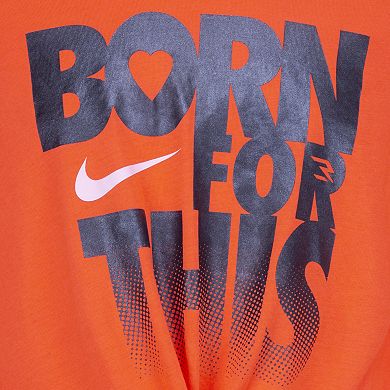 Girls 7-16 Nike 3BRAND by Russell Wilson "Born For This" Twist Front Long Sleeve Graphic Tee