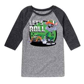 Boys 8-20 Paw Patrol "Let's Roll" Rocky Graphic Raglan Tee
