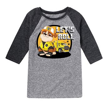 Boys 8-20 Paw Patrol "Let's Roll" Rubble Graphic Raglan Tee