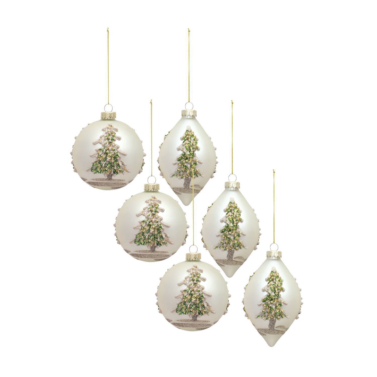 Disco Ball Christmas Tree Ornaments, Silver Decorations (4 Inches, 6 Pack)