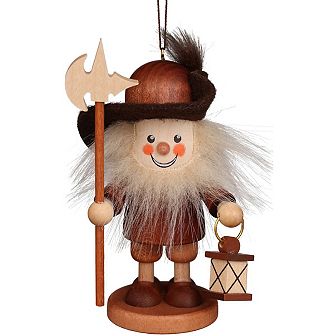 4.5" Brown and White Christian Ulbricht Night Watchman Ornament Decoration