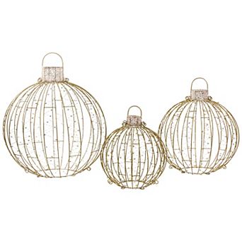 Set of 3 LED Lighted Ornaments Christmas Yard Decoration