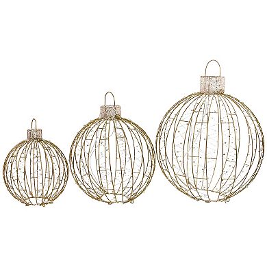 Set of 3 LED Lighted Ornaments Christmas Yard Decoration