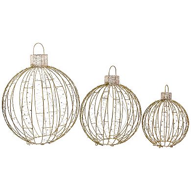 Set of 3 LED Lighted Ornaments Christmas Yard Decoration