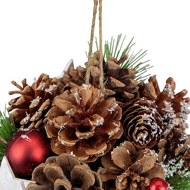6" Pine Cones Stars and Balls Hanging Christmas Ornament