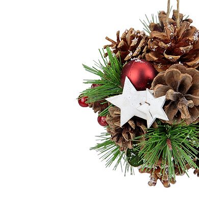 6" Pine Cones Stars and Balls Hanging Christmas Ornament