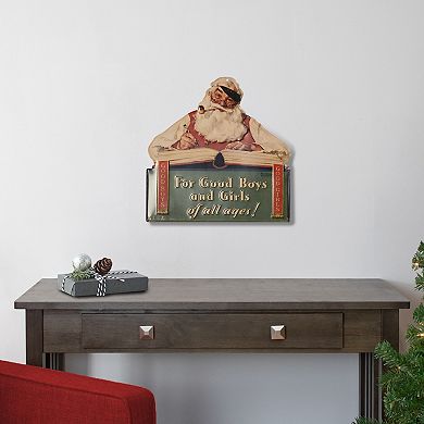 12.5" Norman Rockwell 'No Christmas Problem Now' Tin Wall Art