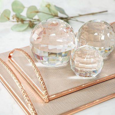 5" Glass Crystal Spherical Orb Tabletop Decor