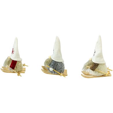 Set of 3 Skiing Gnomes Christmas Ornaments 4.5"