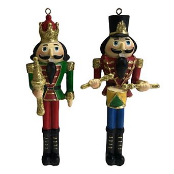 Set of 2 Nutcracker King and Soldier Christmas Ornaments 5.75"