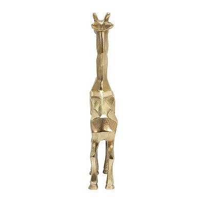15" Gold Geometric Standing Giraffe Tabletop Figurine