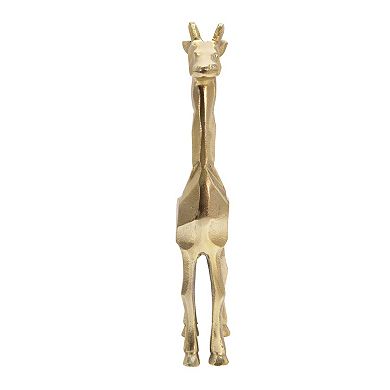 15" Gold Geometric Standing Giraffe Tabletop Figurine