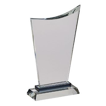 8.5" Clear Elegant Small Wave Shaped Trophy