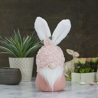 14" Pink and White Easter and Spring Gnome Head with Bunny Ears