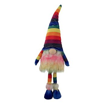 20.5" Bright Rainbow Striped Springtime Gnome