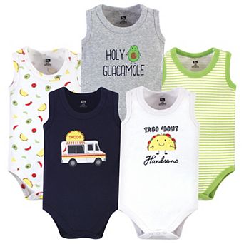 Hudson Baby Infant Boy Cotton Sleeveless Bodysuits 5 pk Taco Truck