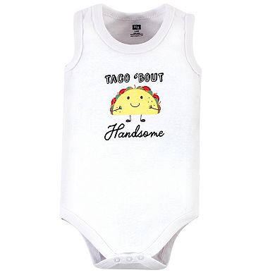 Hudson Baby Infant Boy Cotton Sleeveless Bodysuits 5pk, Taco Truck