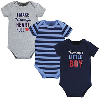 Hudson Baby Infant Boy Cotton Bodysuits, Mommys Little Boy, 12-18 Months