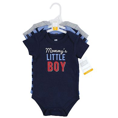 Hudson Baby Infant Boy Cotton Bodysuits, Mommys Little Boy