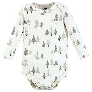 Hudson Baby Infant Boy Cotton Long-Sleeve Bodysuits, Forest Deer 3-Pack, 3-6 Months