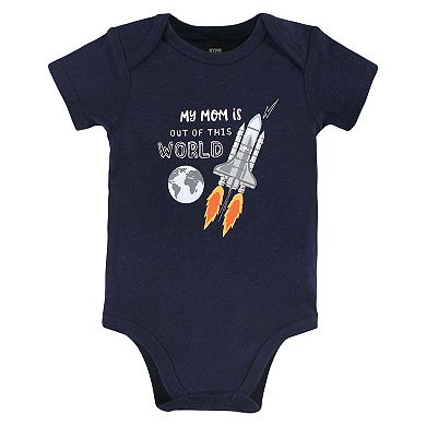 Hudson Baby Infant Boy Cotton Bodysuits, Family Is Universe, 12-18 Months