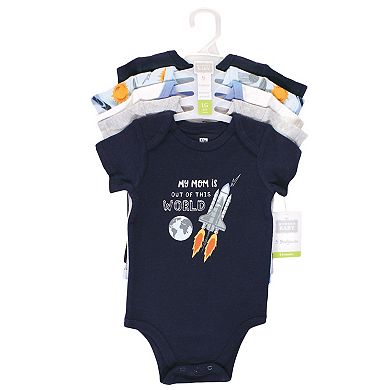 Hudson Baby Infant Boy Cotton Bodysuits, Family Is Universe, 12-18 Months