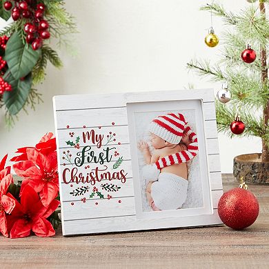 My First Christmas Picture Frame for 5x7” or 4x6” Baby Photo Holiday Party Décor