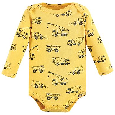 Hudson Baby Infant Boy Cotton Long-Sleeve Bodysuits, Construction