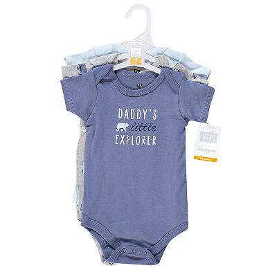 Hudson Baby Infant Boy Cotton Bodysuits, Mommys New Man