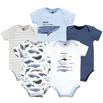 Hudson Baby Infant Boy Cotton Bodysuits, Boy Whale Types