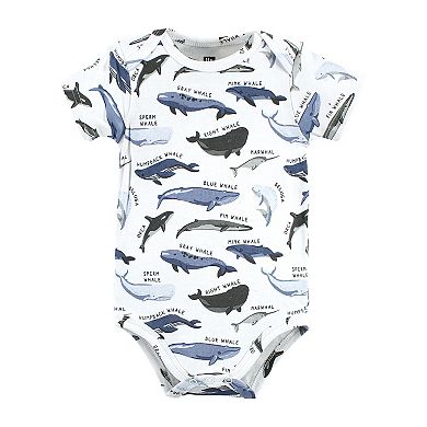 Hudson Baby Infant Boy Cotton Bodysuits, Boy Whale Types