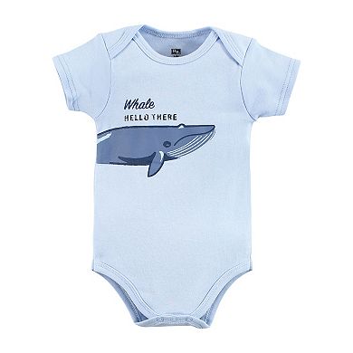 Hudson Baby Infant Boy Cotton Bodysuits, Boy Whale Types