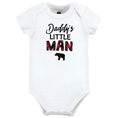 Hudson Baby Infant Boy Cotton Bodysuits, Buffalo Plaid Family, 0-3 Months