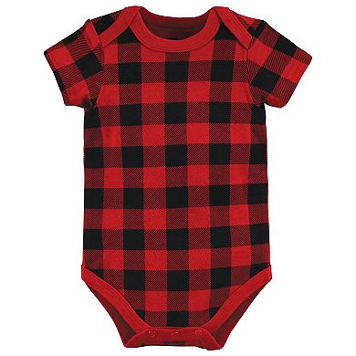 Hudson Baby Infant Boy Cotton Bodysuits, Buffalo Plaid Family, 0-3 Months