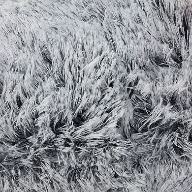 2 Pack Decorative Grey Fuzzy Faux Fur Throw Pillow Covers For Couch Sofa, 18x18"