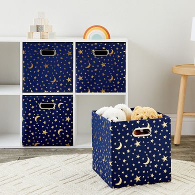 4 Pack Star Storage Cubes, Collapsible Foldable Fabric Organizer Baskets, 11 In