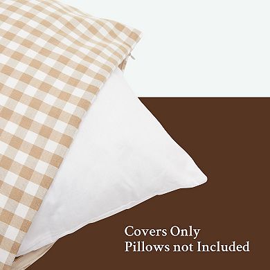 Set of 2 Throw Pillow Covers Sofa Decor, Plaid Buffalo Cushion Case, 20x20 Inch