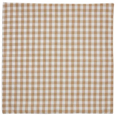 Set of 2 Plaid Throw Pillow Covers 20x20 in, Light Brown and White Buffalo Farmhouse Decorative Cushion Case