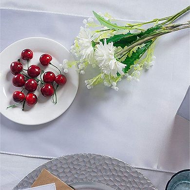 10 Pack White Satin Table Runners for Wedding, Baby Shower, Birthday Party (108 x 11.3 In)