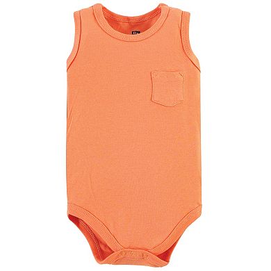 Hudson Baby Infant Boy Cotton Sleeveless Bodysuits 5pk, Wild Safari