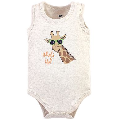 Hudson Baby Infant Boy Cotton Sleeveless Bodysuits 5pk, Wild Safari