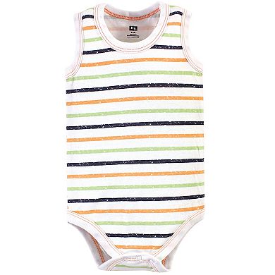 Hudson Baby Infant Boy Cotton Sleeveless Bodysuits 5pk, Wild Safari