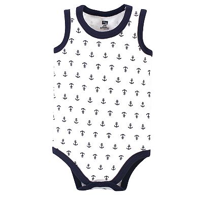 Hudson Baby Infant Boy Cotton Sleeveless Bodysuits 5pk, Sailor Dog