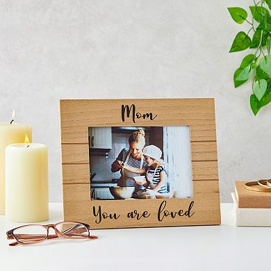 Mother's Day Wooden Rustic Picture Frame for 5x7 Inch Photos, Brown, 10 x7.5 In